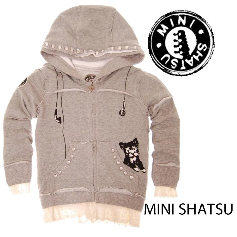 MINI SHATSU Puppy Lace Zip-Front Hoody